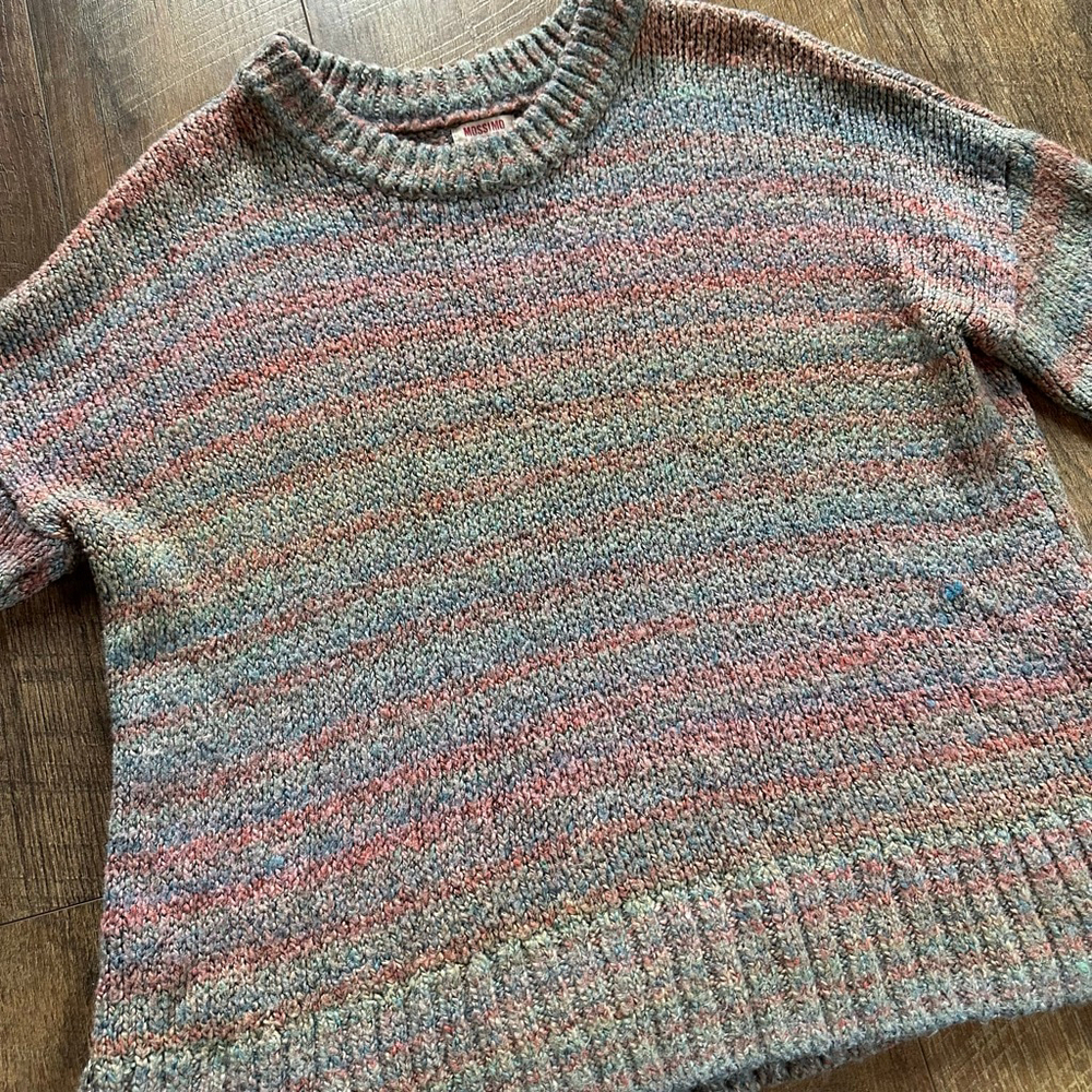 Women's Mossimo Supply Co. Multicolor Striped Crew Neck Sweater S